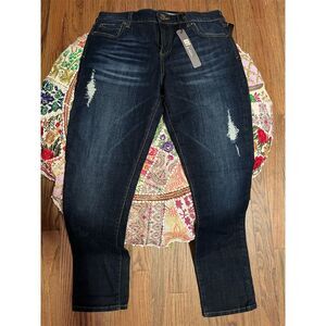 KUT Women's Skinny Jeans Size 8 Blue Distressed Dark Wash Denim
